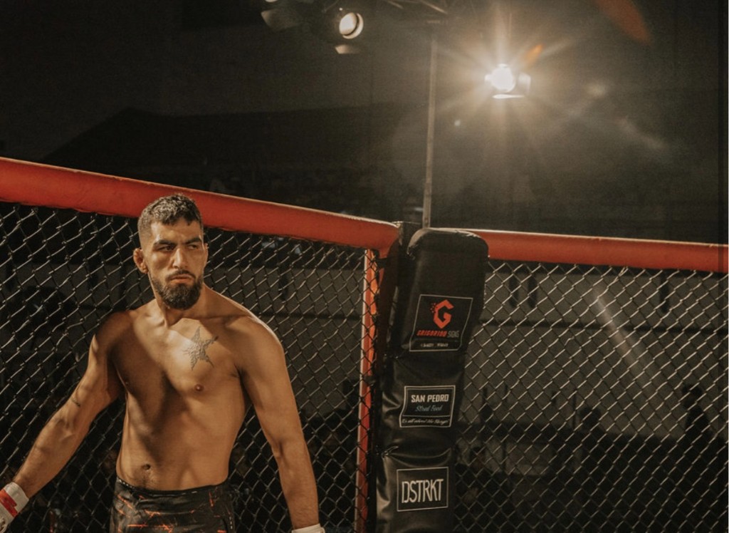 Dadmehrrr MMA fighter ready in corner before fight Larnaca Cyprus